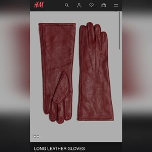 Red Long Leather Gloves